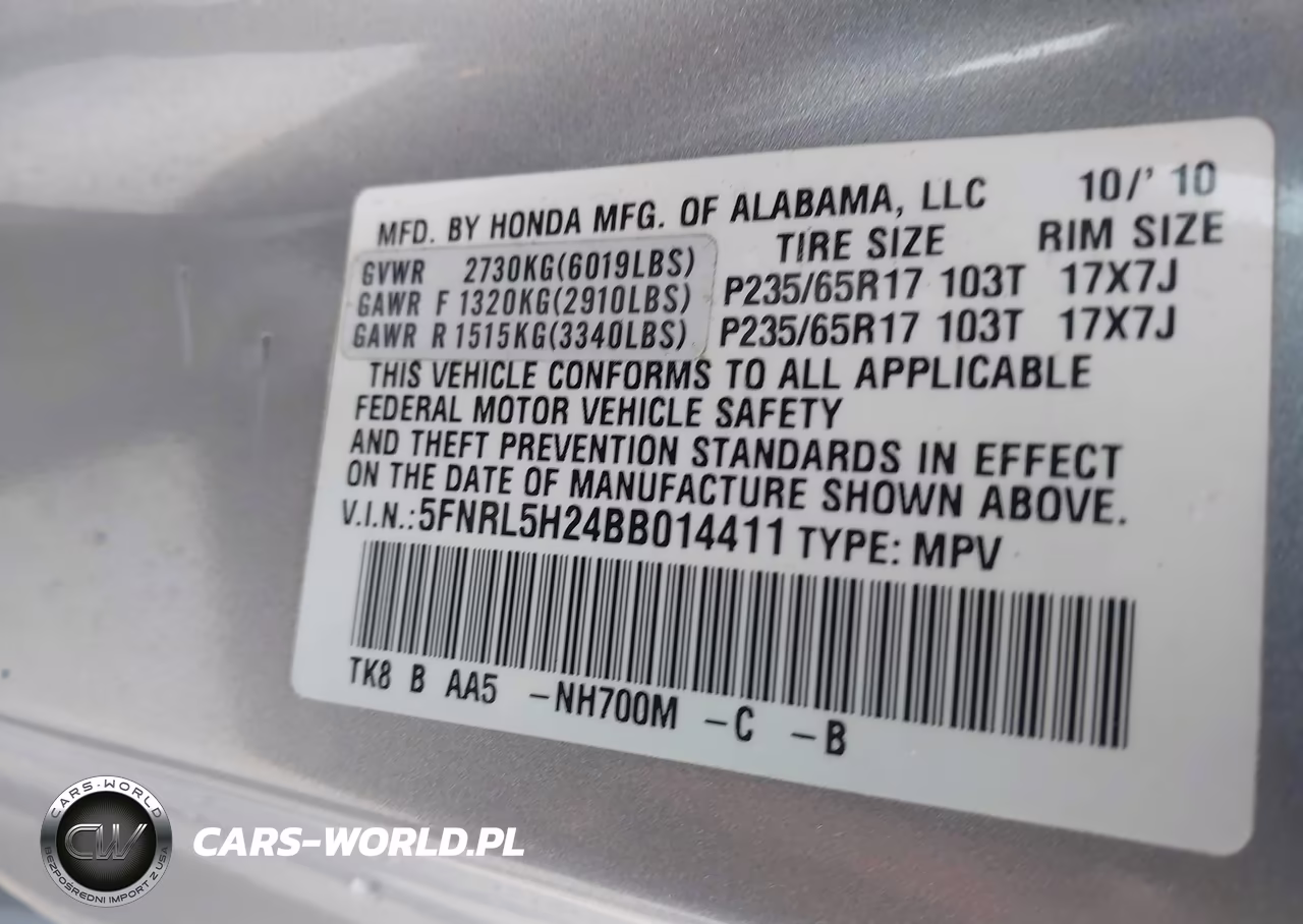 2011 Honda Odyssey Lx VIN:5FNRL5H24BB014411 - 9