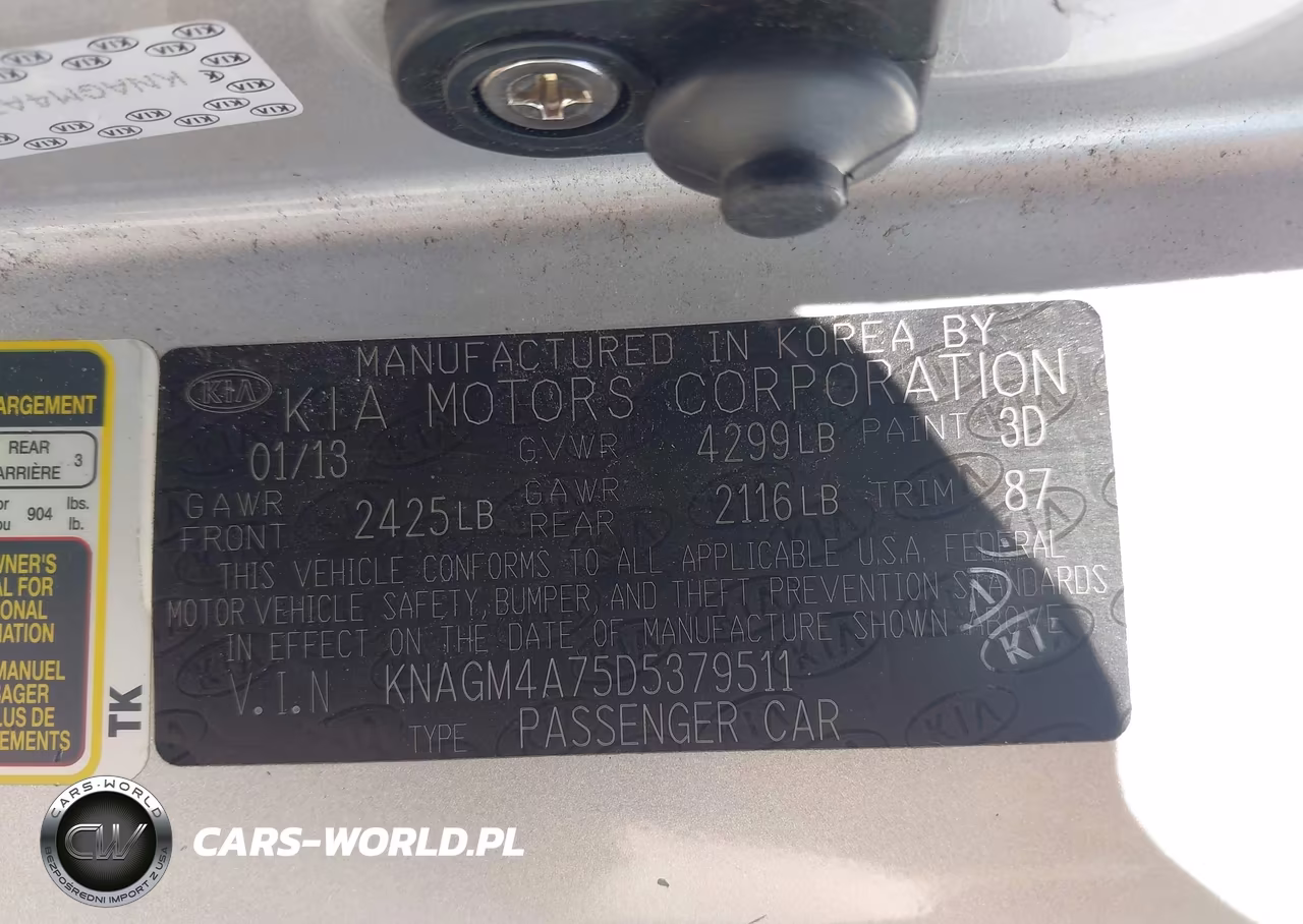 2013 Kia Optima Lx VIN:KNAGM4A75D5379511 - 9