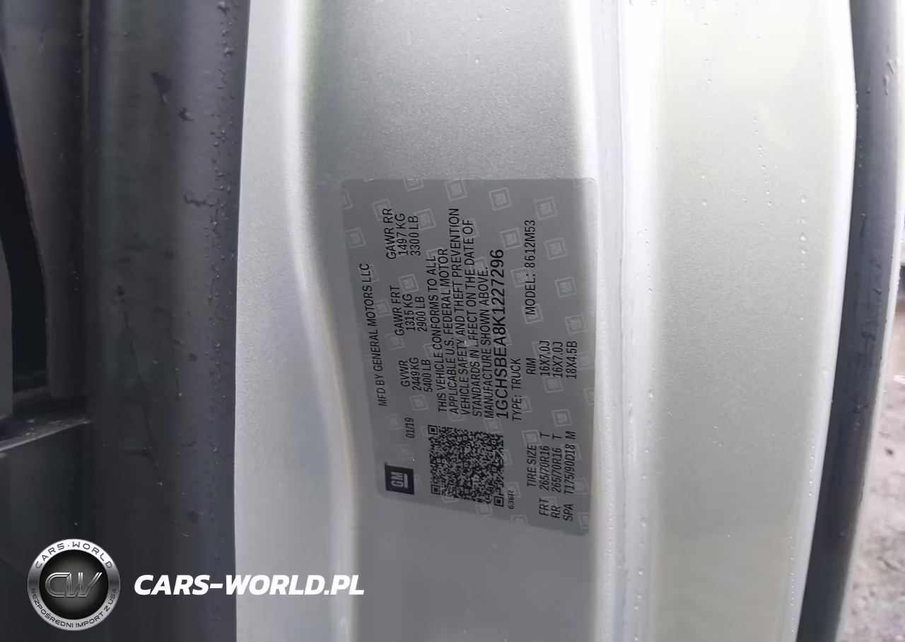 2019 Chevrolet Colorado Wt VIN:1GCHSBEA8K1227296 - 9