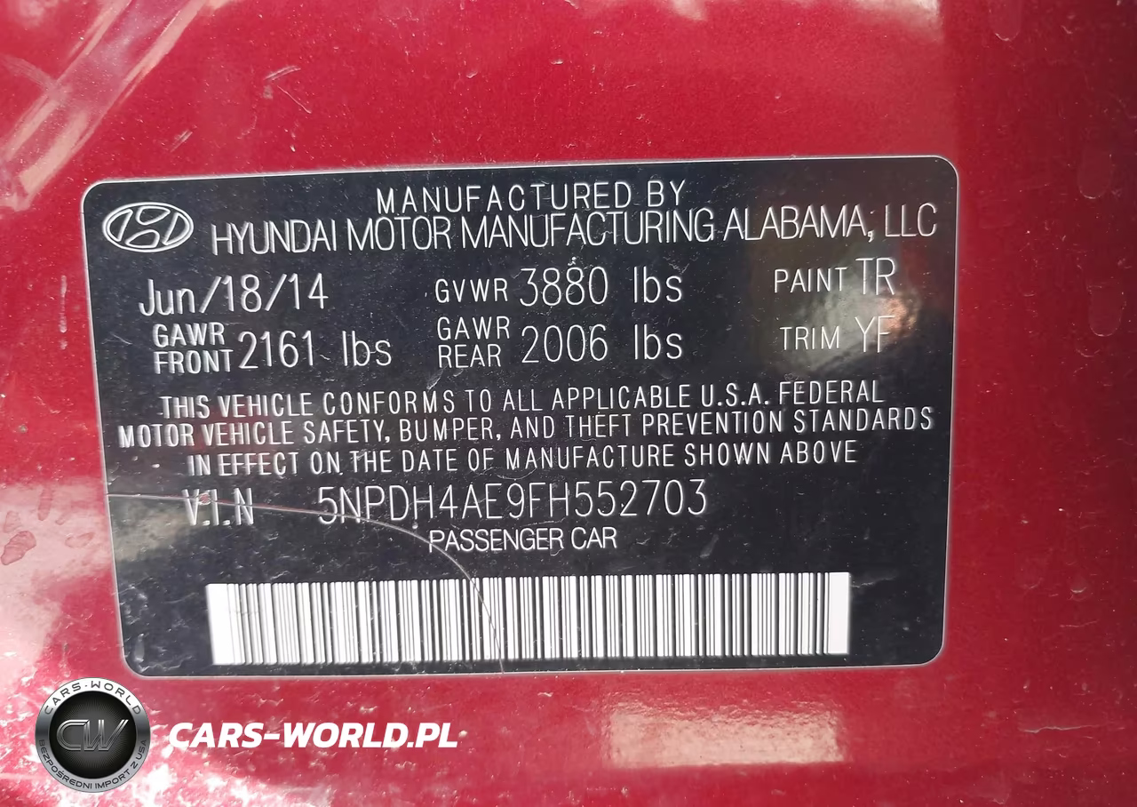 2015 Hyundai Elantra Se VIN:5NPDH4AE9FH552703 - 9