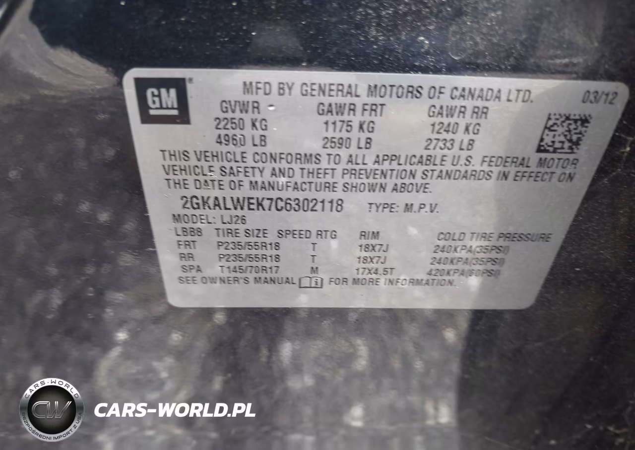 2012 GMC Terrain Slt-2 VIN:2GKALWEK7C6302118 - 9