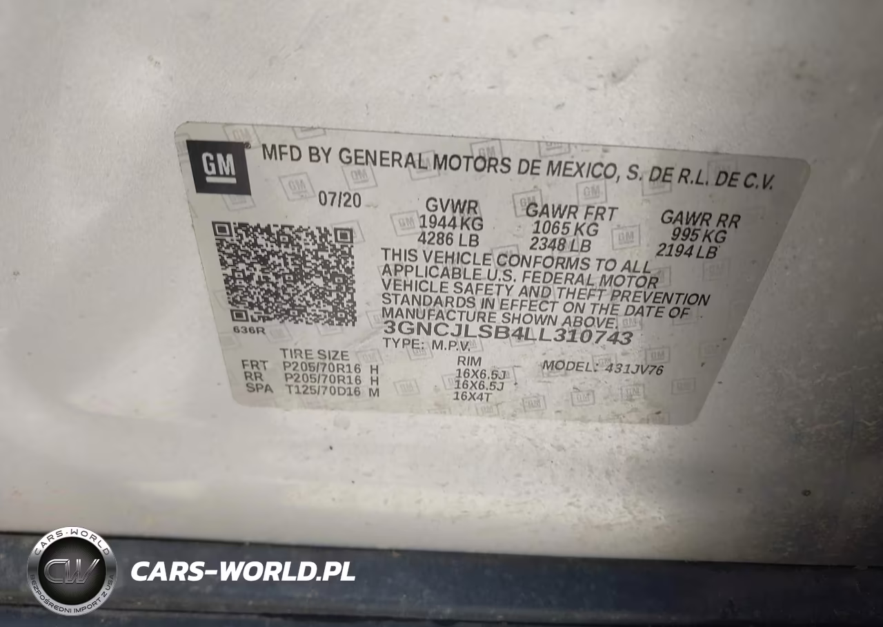 2020 Chevrolet Trax Fwd Lt VIN:3GNCJLSB4LL310743 - 9