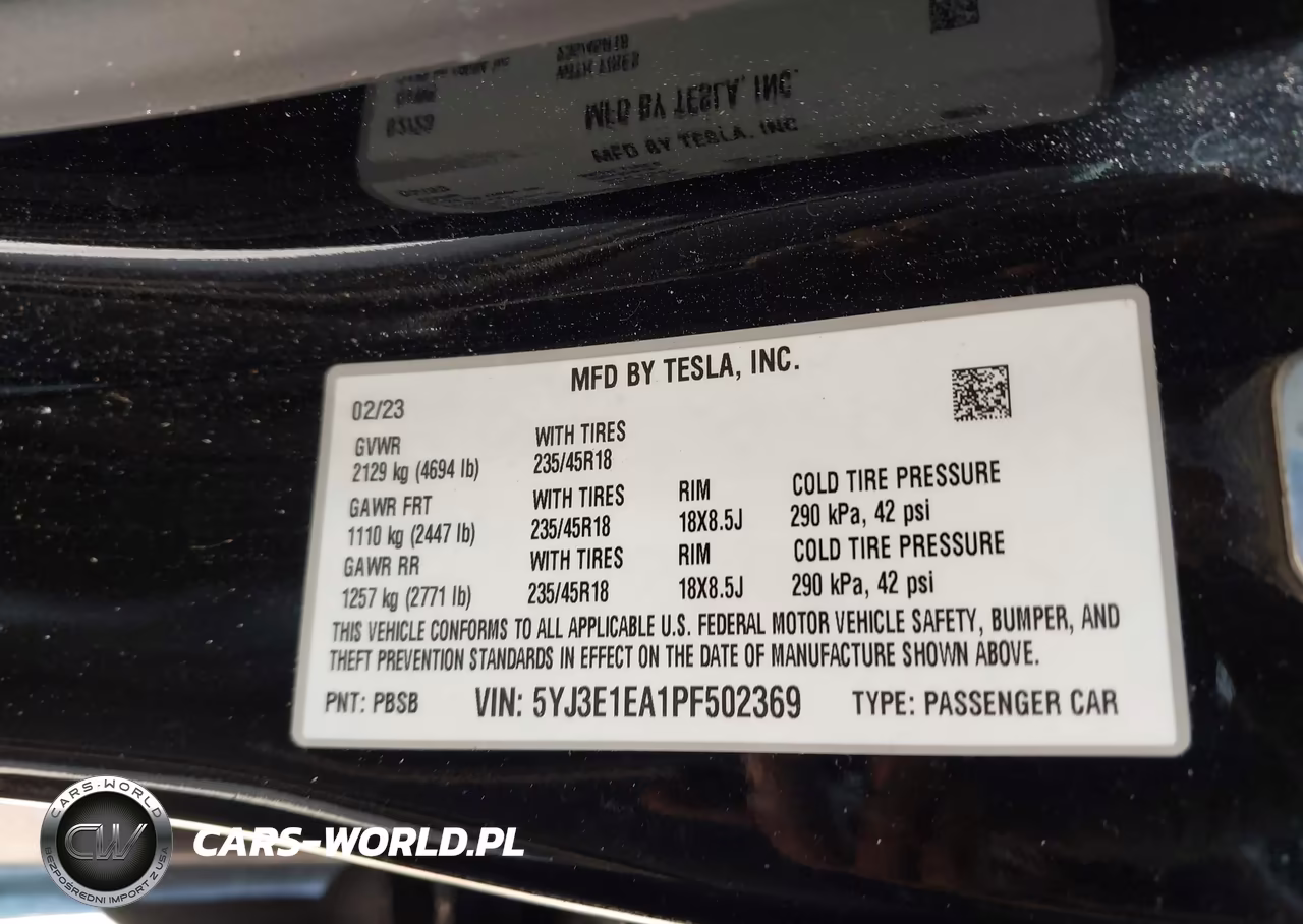 2023 Tesla Model 3 Rear-Wheel Drive VIN:5YJ3E1EA1PF502369 - 9