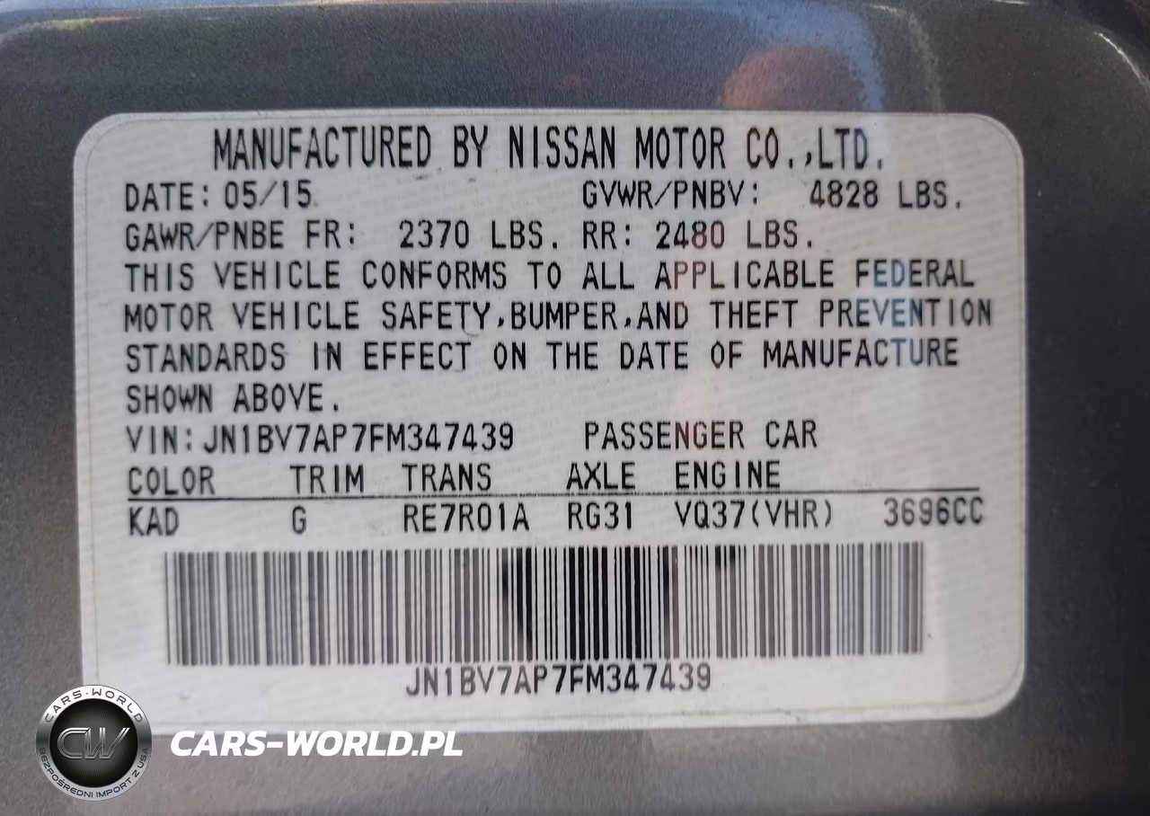 2015 Infiniti Q50 Sport VIN:JN1BV7AP7FM347439 - 9