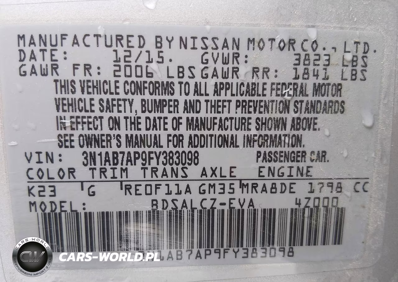 2015 Nissan Sentra S VIN:3N1AB7AP9FY383098 - 9