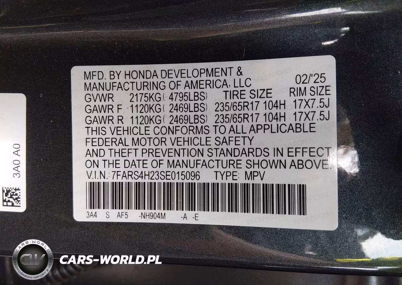 2025 Honda Cr-V Lx Awd VIN:7FARS4H23SE015096 - 9