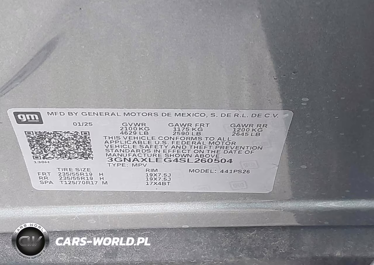 2025 Chevrolet Equinox Fwd Rs VIN:3GNAXLEG4SL260504 - 9