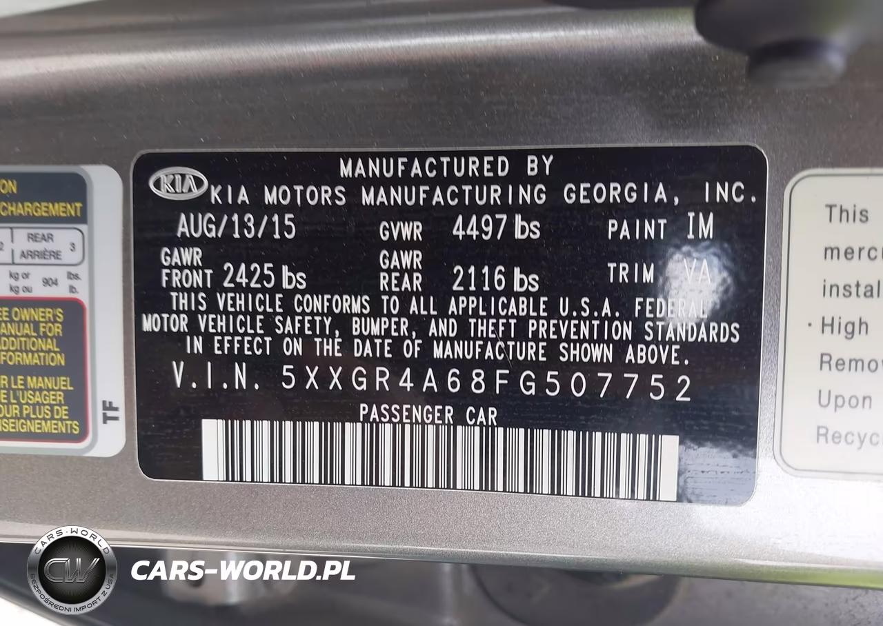 2015 Kia Optima Sxl Turbo VIN:5XXGR4A68FG507752 - 9