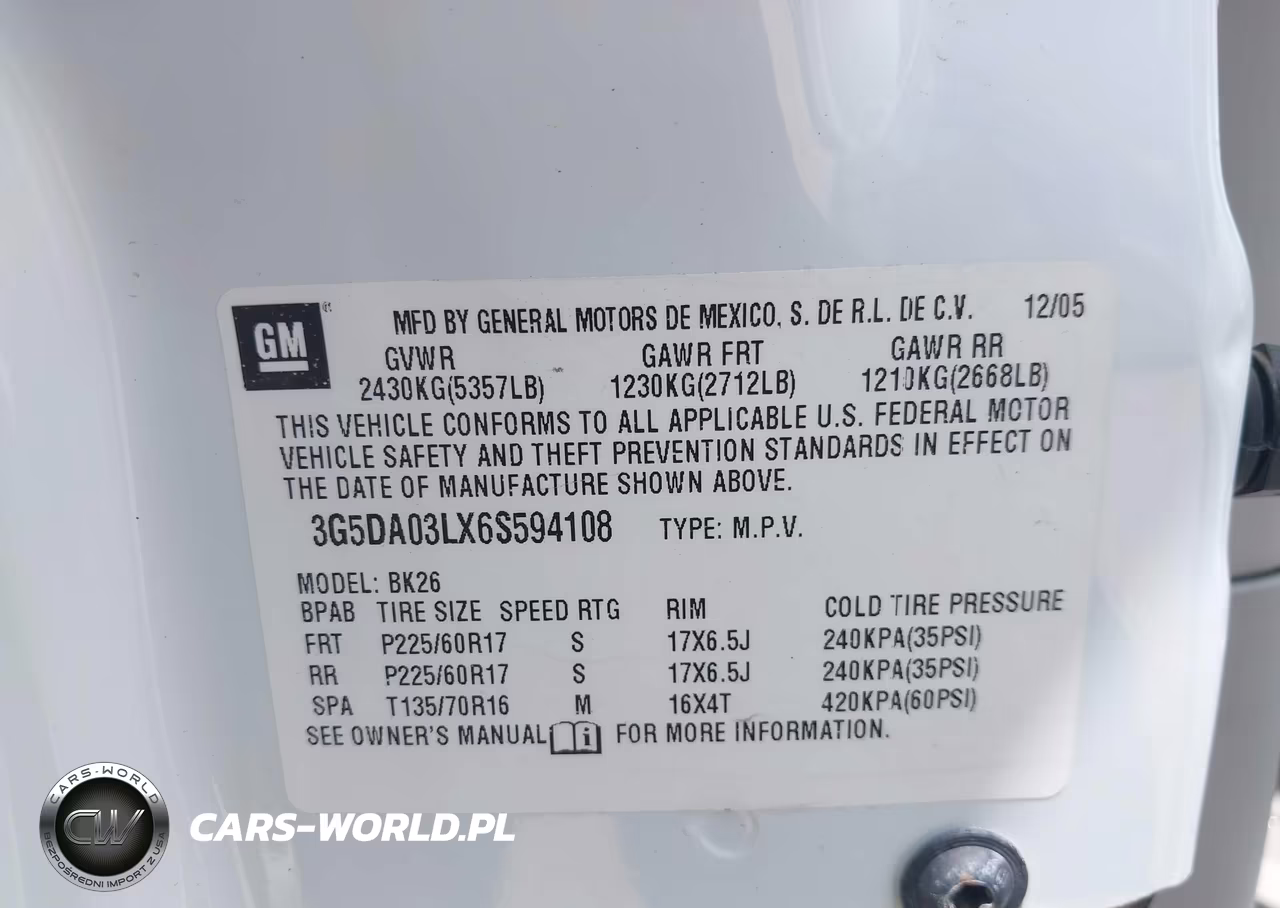 2006 Buick Rendezvous Cx VIN:3G5DA03LX6S594108 - 9