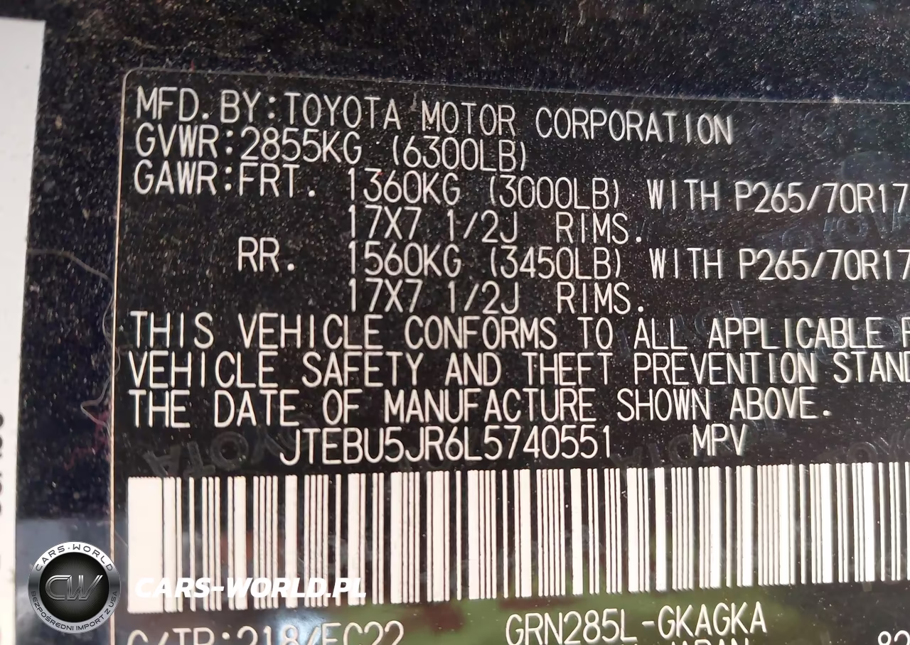 2020 Toyota 4Runner Trd Off Road VIN:JTEBU5JR6L5740551 - 9
