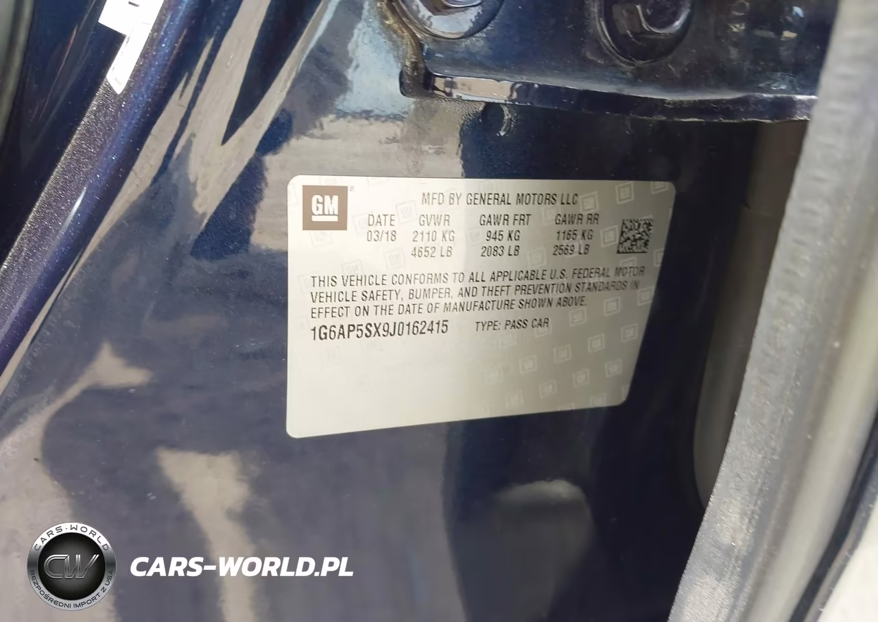 2018 Cadillac Cts Standard VIN:1G6AP5SX9J0162415 - 9