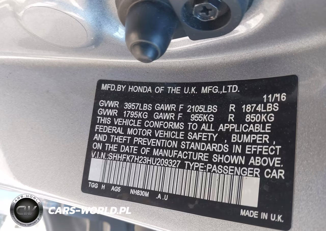2017 Honda Civic Lx VIN:SHHFK7H23HU209327 - 9