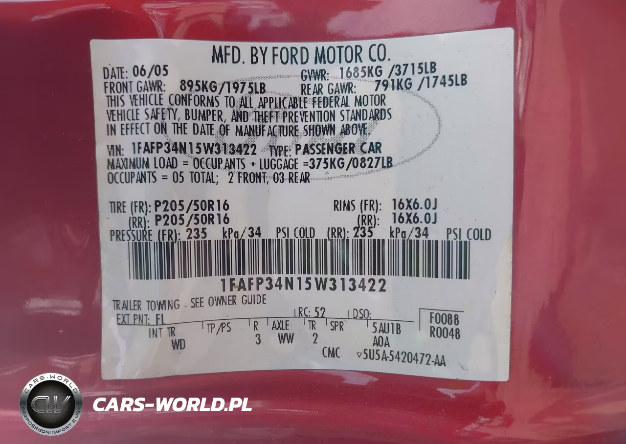 2005 Ford Focus Zx4 VIN:1FAFP34N15W313422 - 9