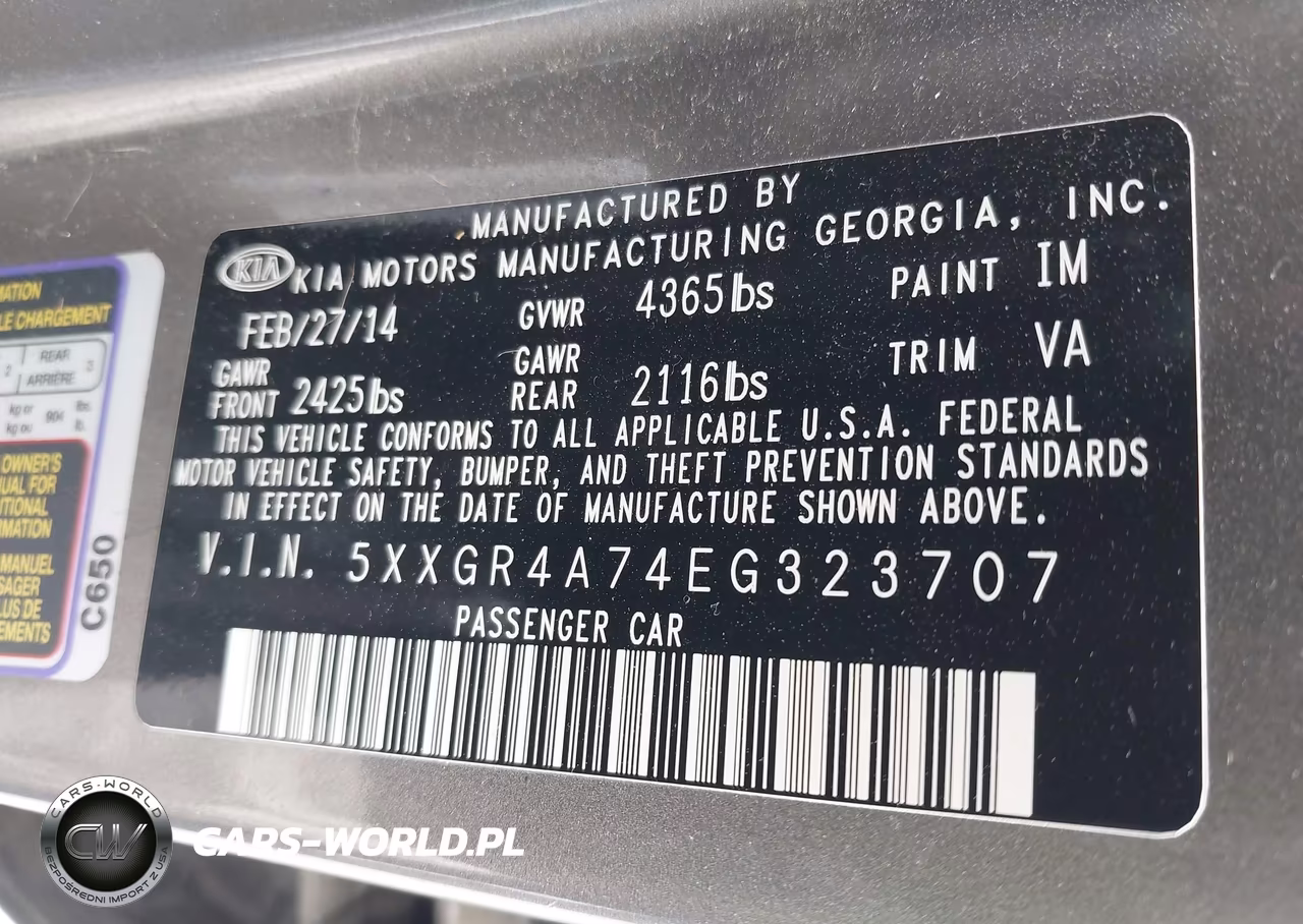 2014 Kia Optima Sx VIN:5XXGR4A74EG323707 - 9