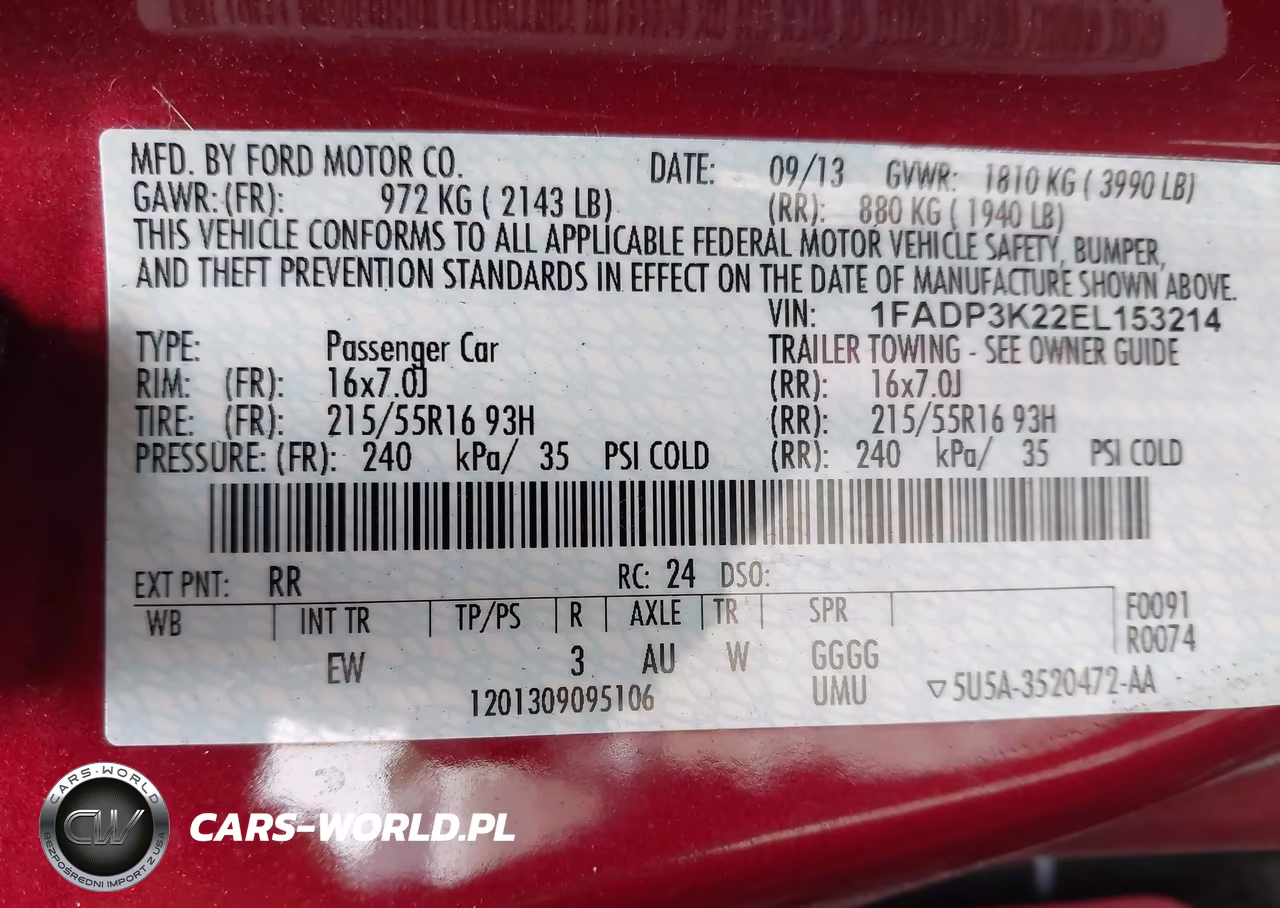 2014 Ford Focus Se VIN:1FADP3K22EL153214 - 9