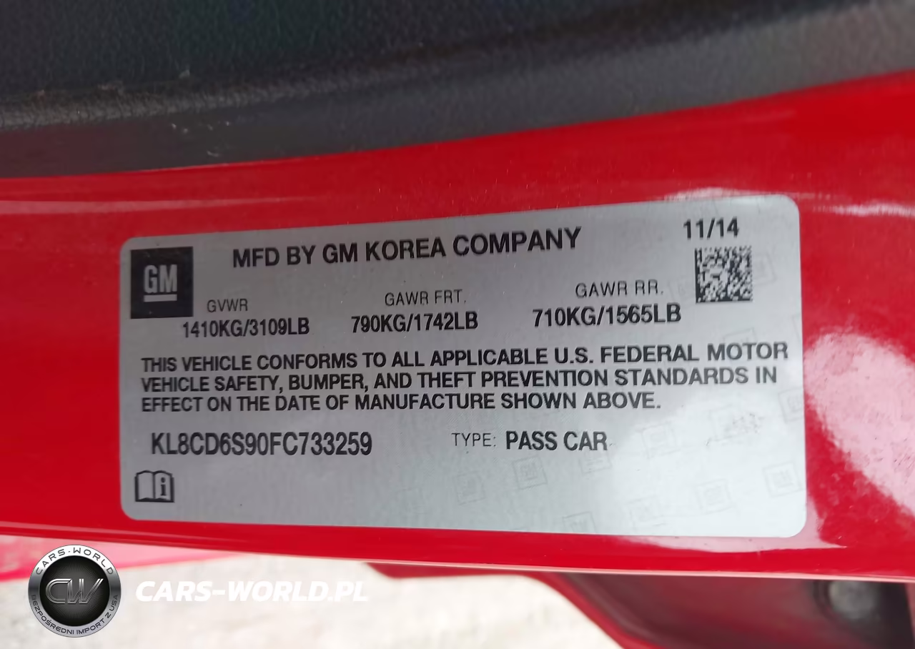 2015 Chevrolet Spark 1Lt Cvt VIN:KL8CD6S90FC733259 - 9
