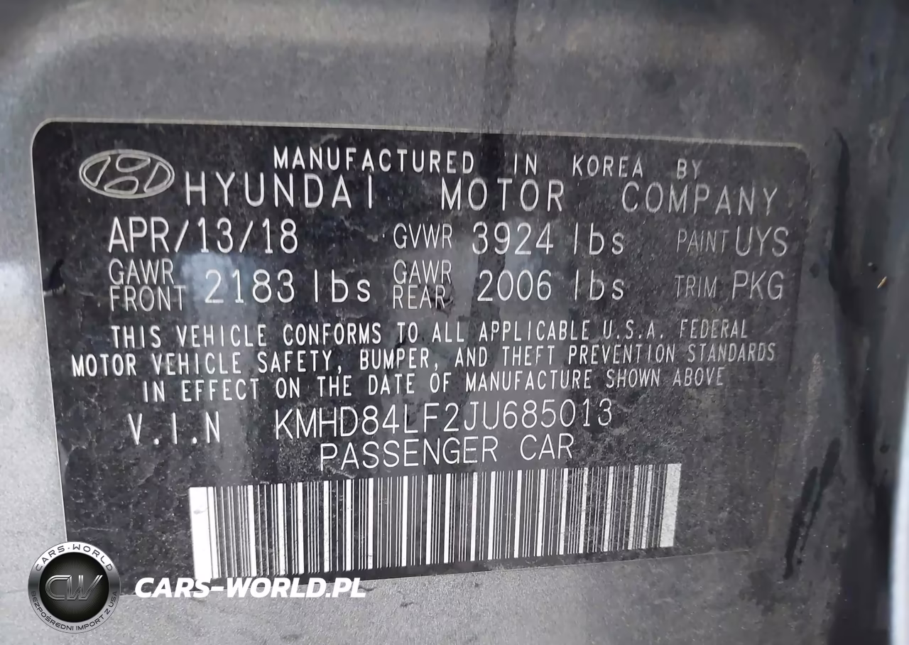 2018 Hyundai Elantra Sel VIN:KMHD84LF2JU685013 - 9