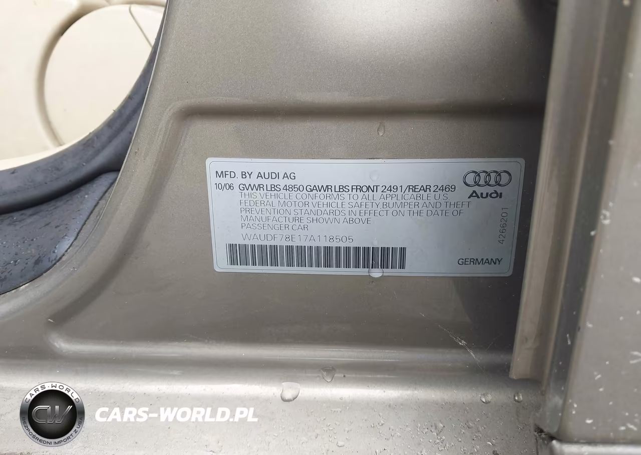 2007 Audi A4 2.0T VIN:WAUDF78E17A118505 - 9