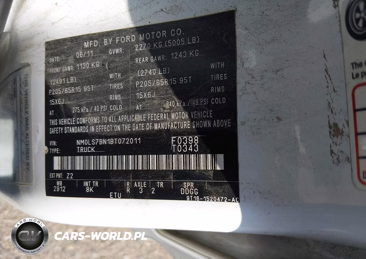 2011 Ford Transit Connect Xlt VIN:NM0LS7BN1BT072011 - 9