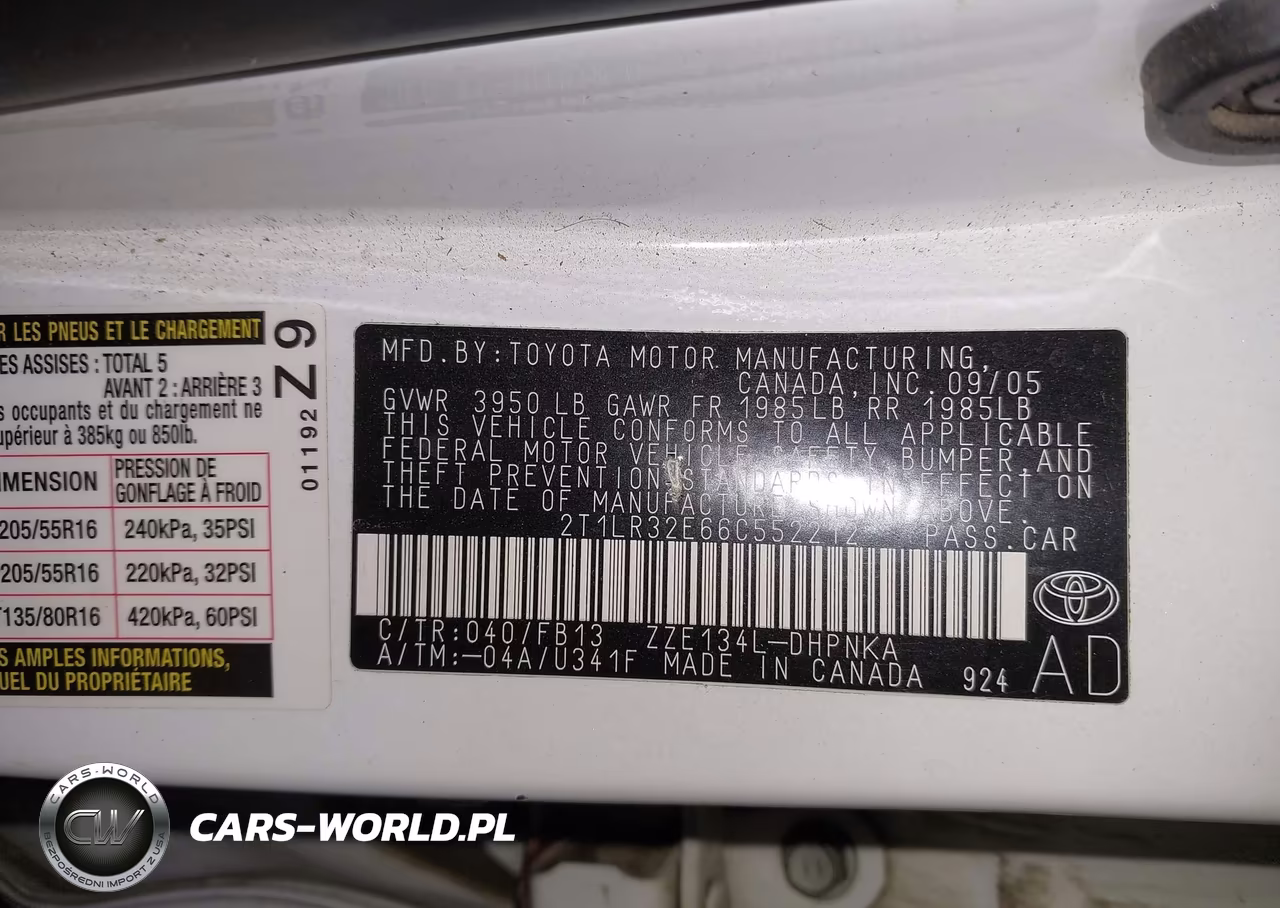2006 Toyota Matrix Xr VIN:2T1LR32E66C552212 - 9
