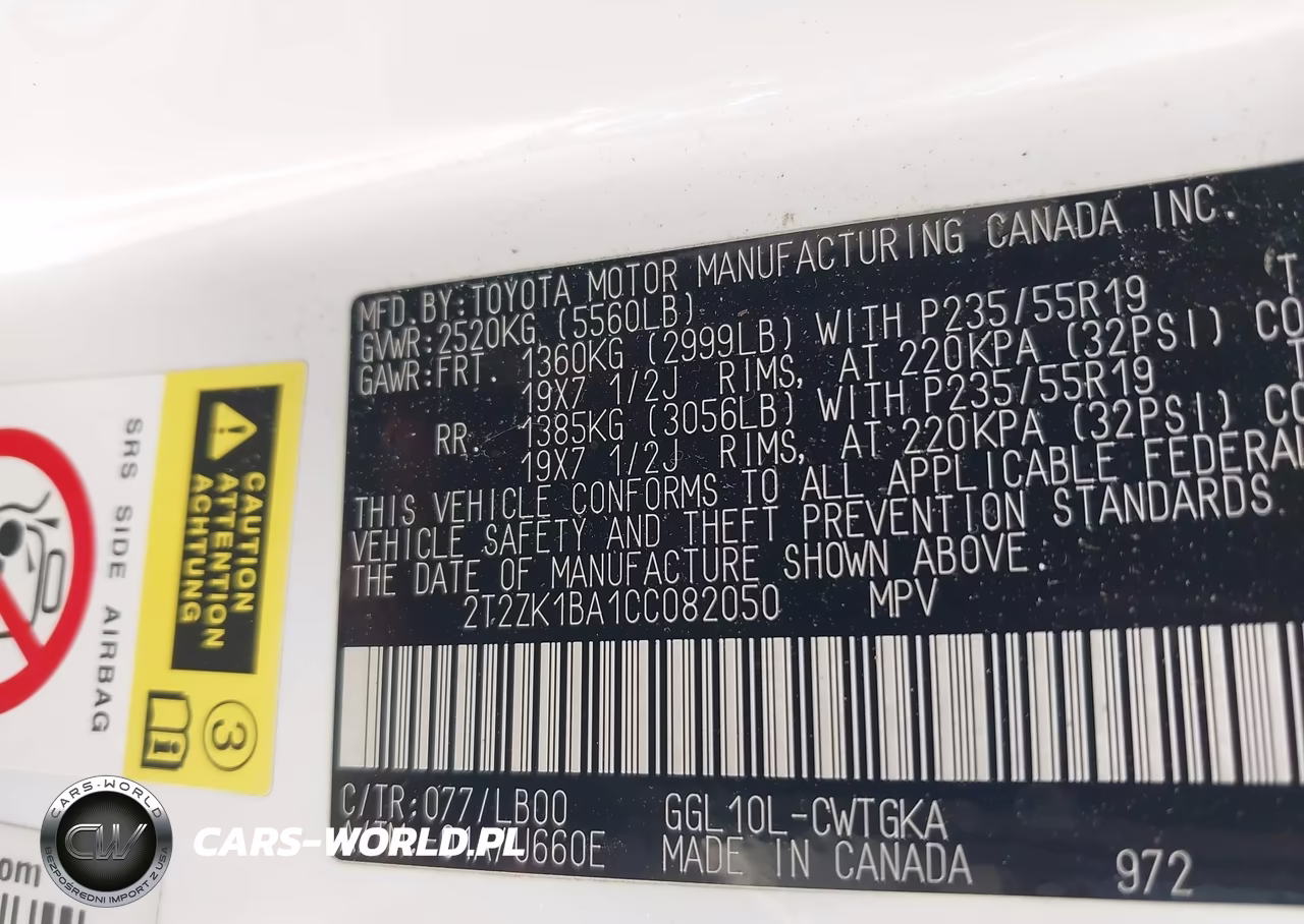 2012 Lexus Rx 350 VIN:2T2ZK1BA1CC082050 - 9