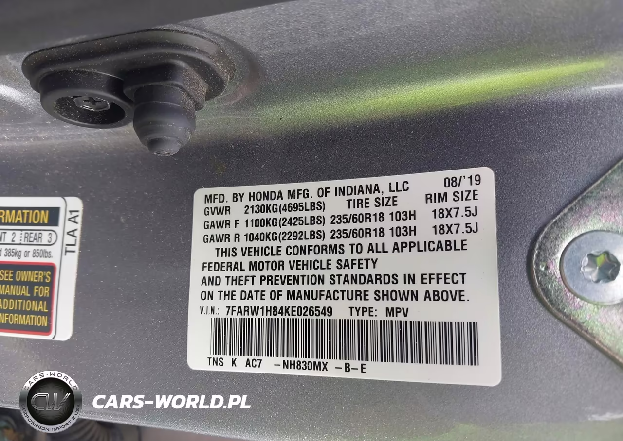 2019 Honda Cr-V Ex-L VIN:7FARW1H84KE026549 - 9