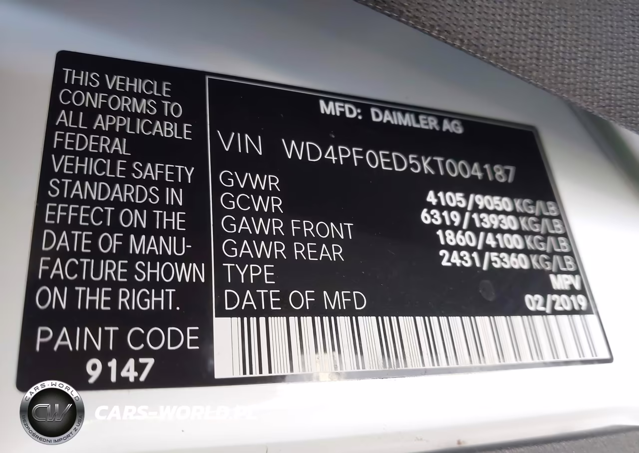 2019 Mercedes-Benz Sprinter 2500 High Roof I4 VIN:WD4PF0ED5KT004187 - 9
