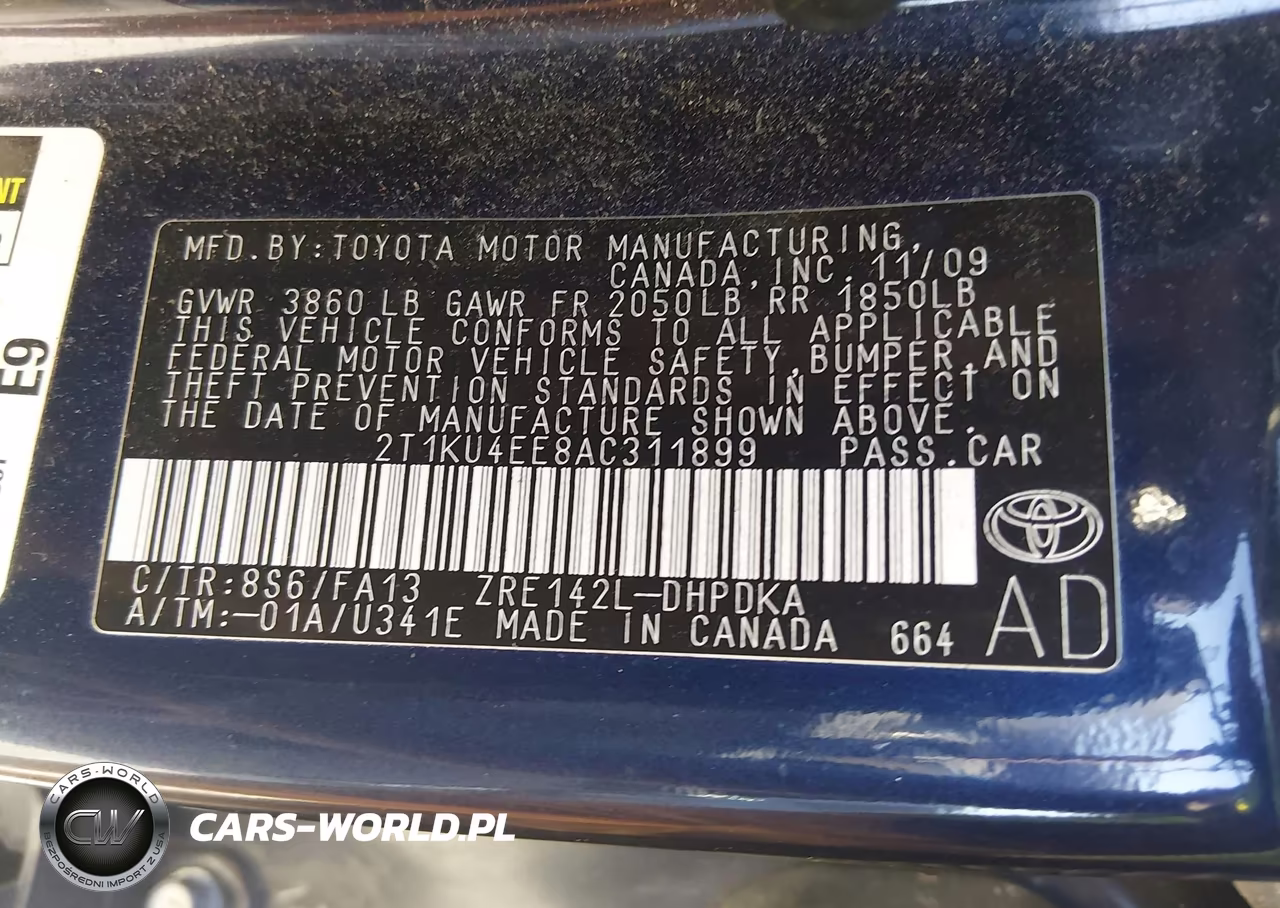 2010 Toyota Matrix VIN:2T1KU4EE8AC311899 - 9