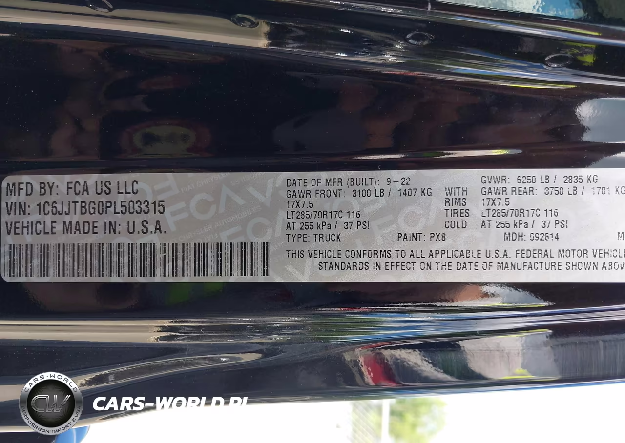 2023 Jeep Gladiator Rubicon 4X4 VIN:1C6JJTBG0PL503315 - 9