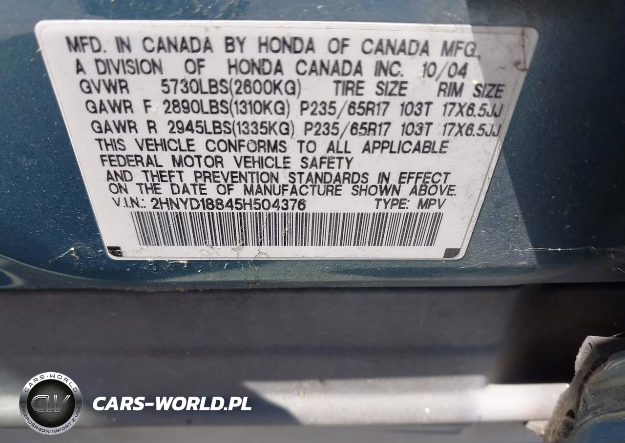 2005 Acura Mdx VIN:2HNYD18845H504376 - 9