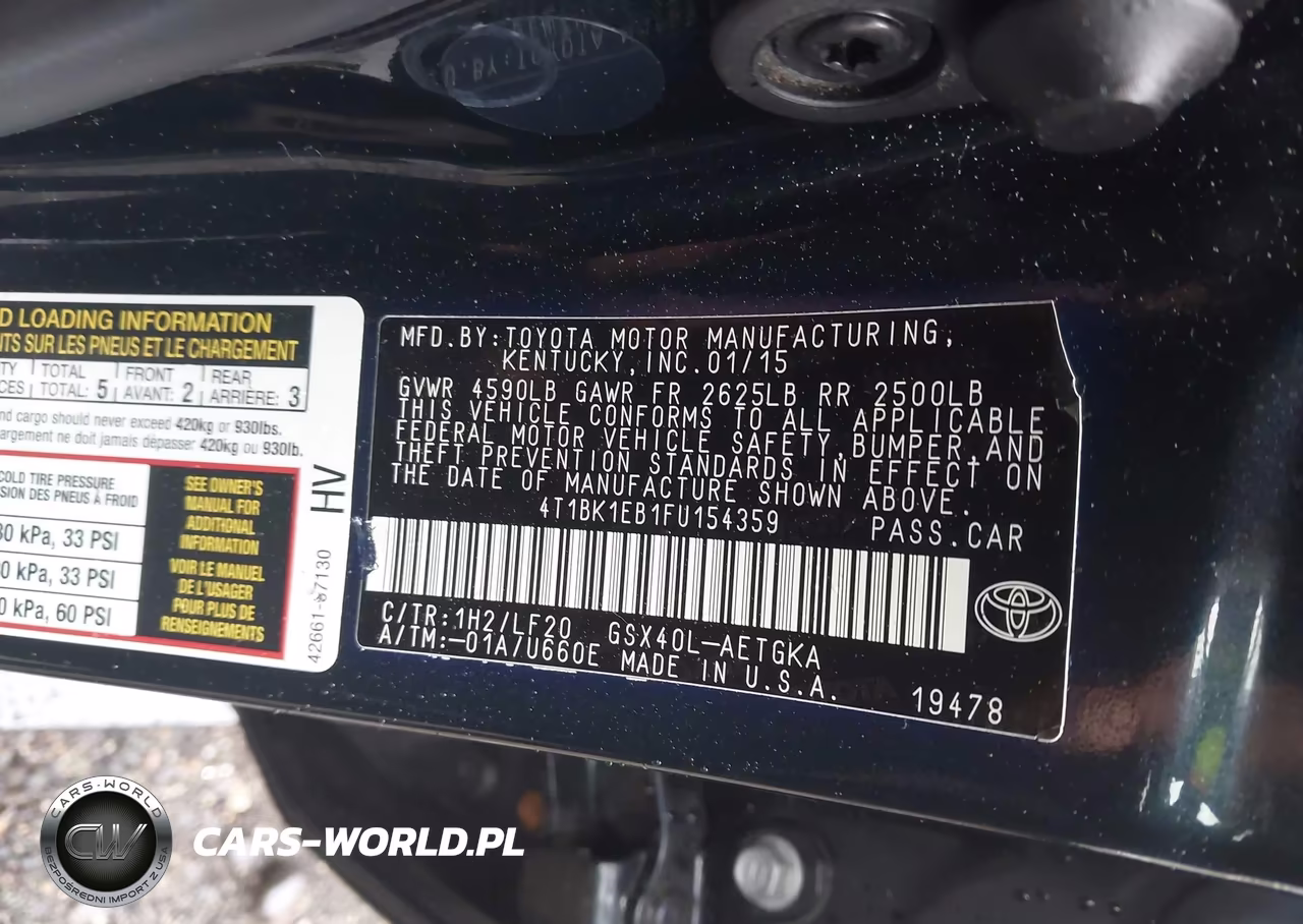 2015 Toyota Avalon Xle Premium VIN:4T1BK1EB1FU154359 - 9