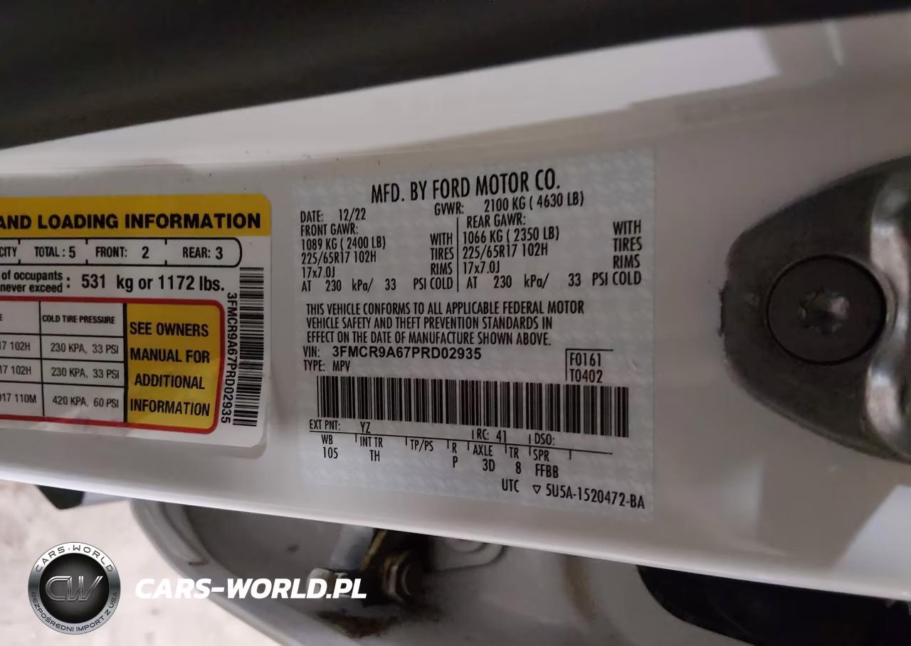 2023 Ford Bronco Sport VIN:3FMCR9A67PRD02935 - 9