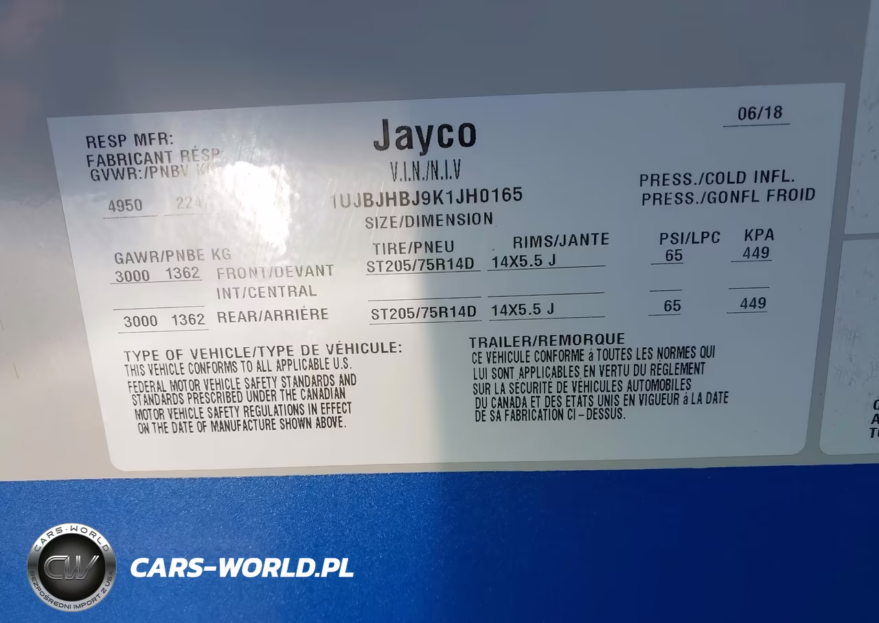 2019 Jayco Other VIN:1UJBJHBJ9K1JH0165 - 9