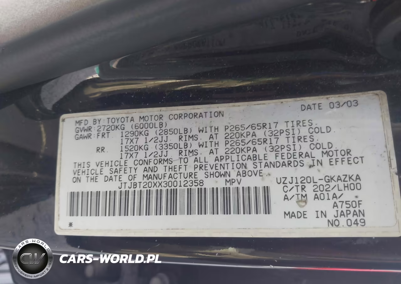 2003 Lexus Gx 470 VIN:JTJBT20XX30012358 - 9