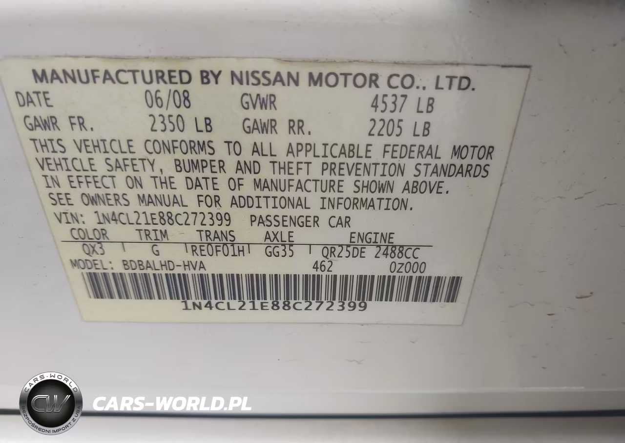 2008 Nissan Altima Hybrid VIN:1N4CL21E88C272399 - 9