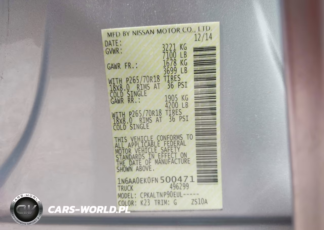 2015 Nissan Titan VIN:1N6AA0EK0FN500471 - 9