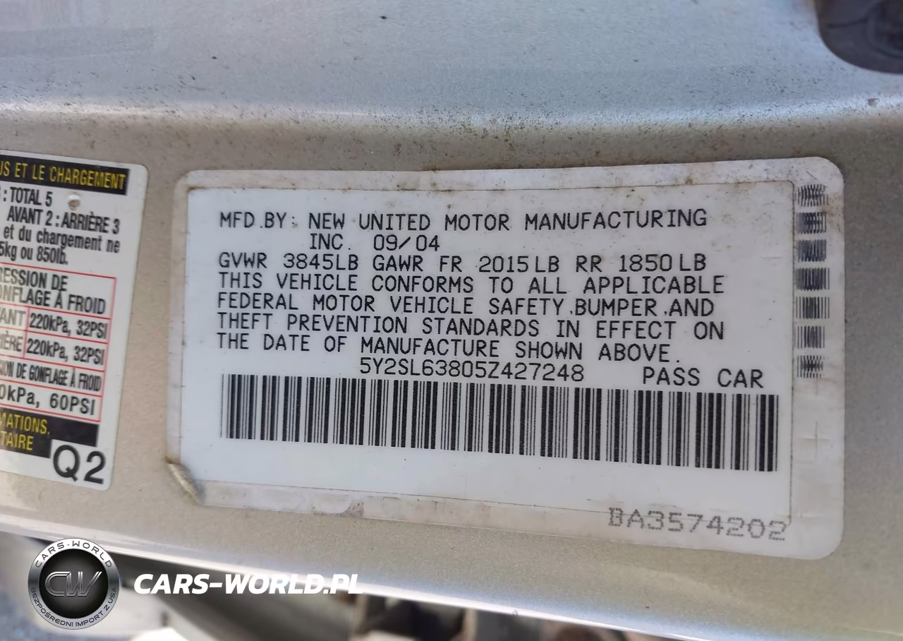 2005 Pontiac Vibe VIN:5Y2SL63805Z427248 - 9