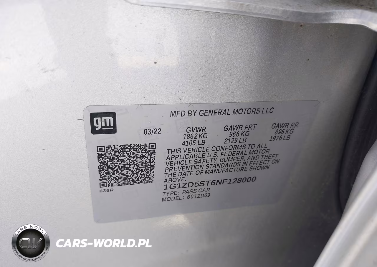 2022 Chevrolet Malibu Fwd Lt VIN:1G1ZD5ST6NF128000 - 9