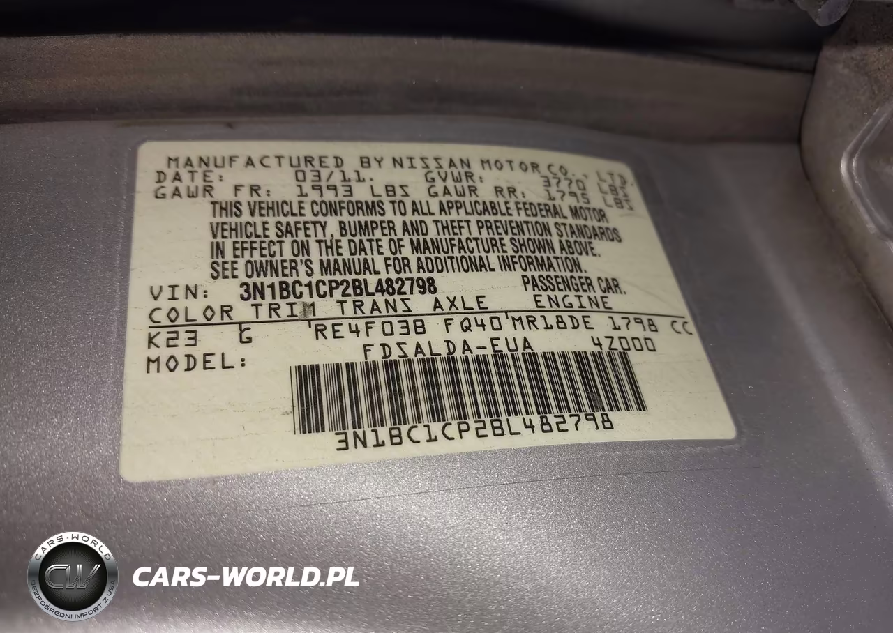 2011 Nissan Versa 1.8S VIN:3N1BC1CP2BL482798 - 9