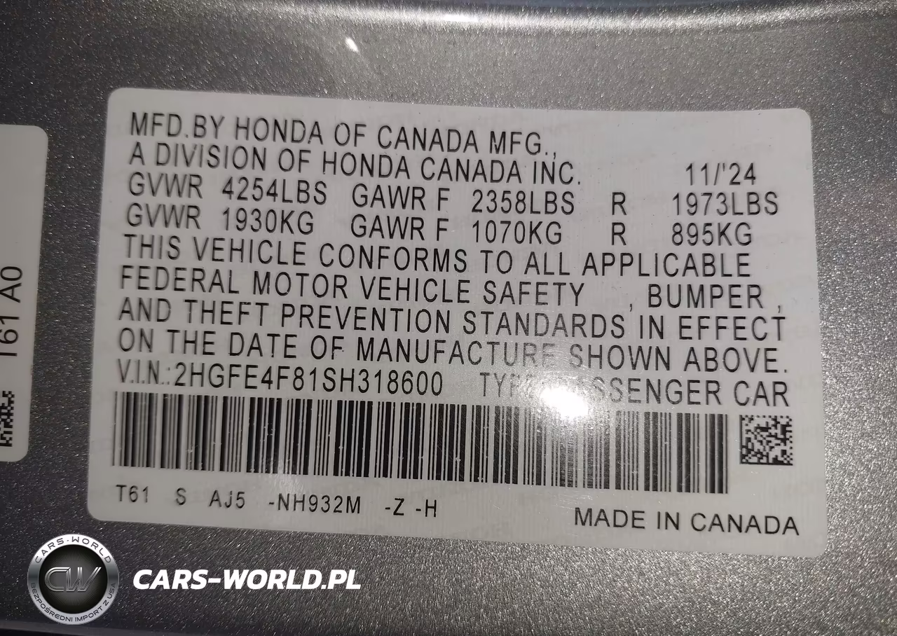 2025 Honda Civic Hybrid Sport-Sport Touring VIN:2HGFE4F81SH318600 - 9