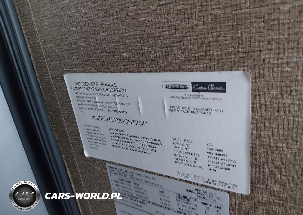 2016 Freightliner Chassis Xc VIN:4UZFCHCY9GCHT2541 - 9