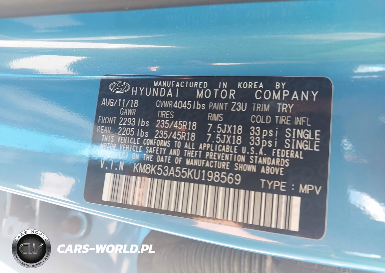 2019 Hyundai Kona Ultimate VIN:KM8K53A55KU198569 - 9