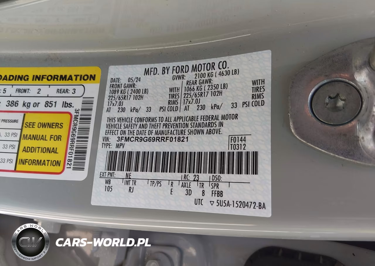 2024 Ford Bronco Sport Heritage VIN:3FMCR9G69RRF01821 - 9