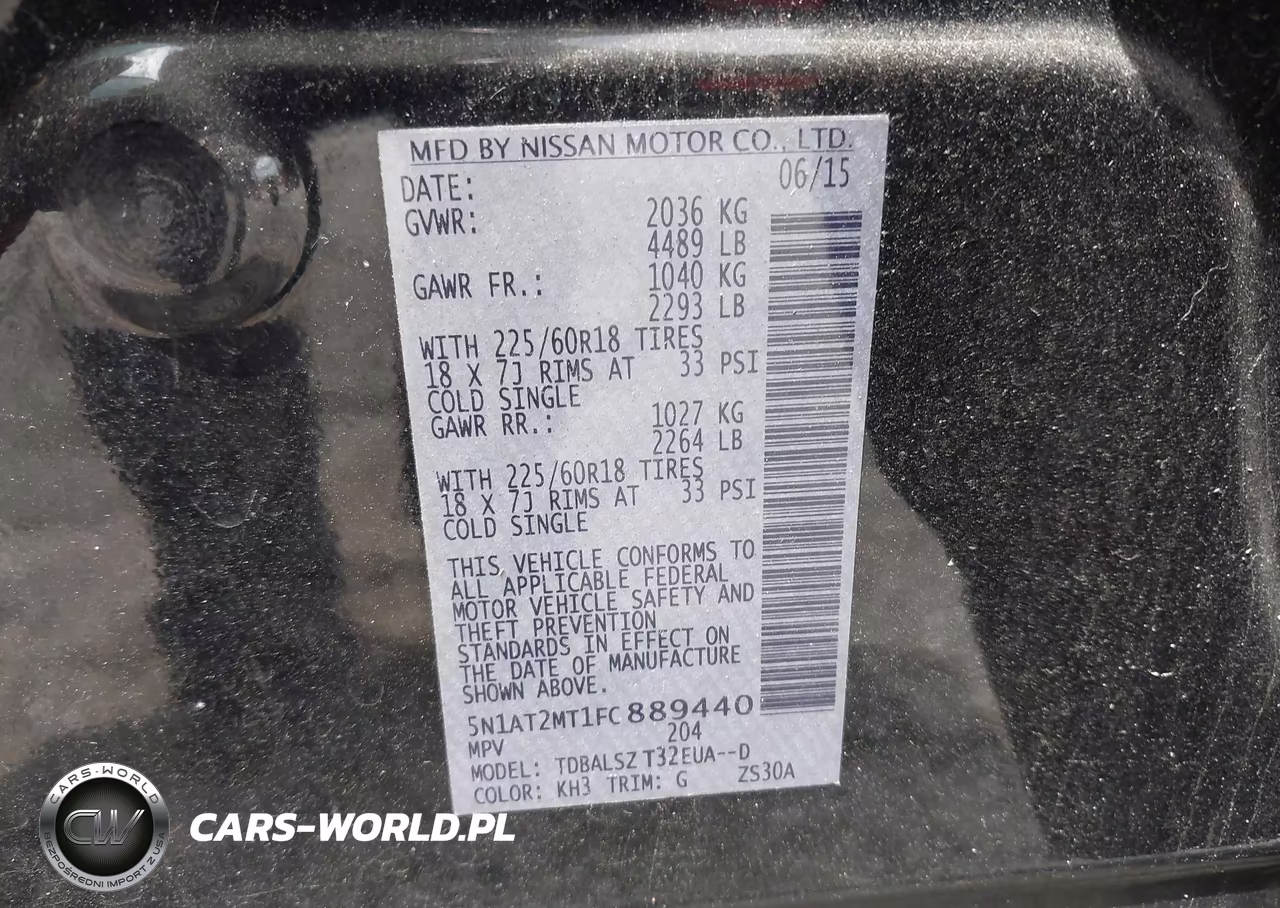 2015 Nissan Rogue Sl VIN:5N1AT2MT1FC889440 - 9