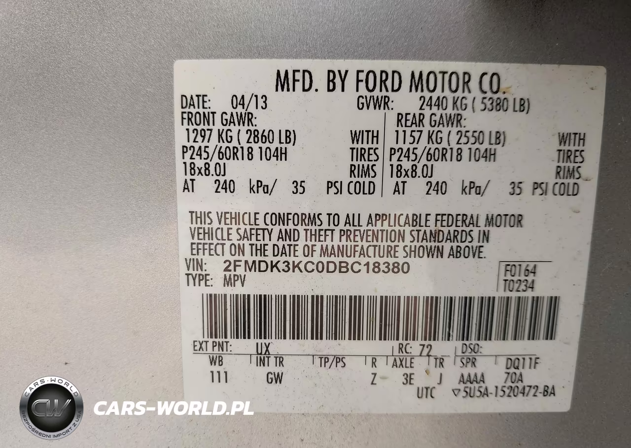 2013 Ford Edge Limited VIN:2FMDK3KC0DBC18380 - 9