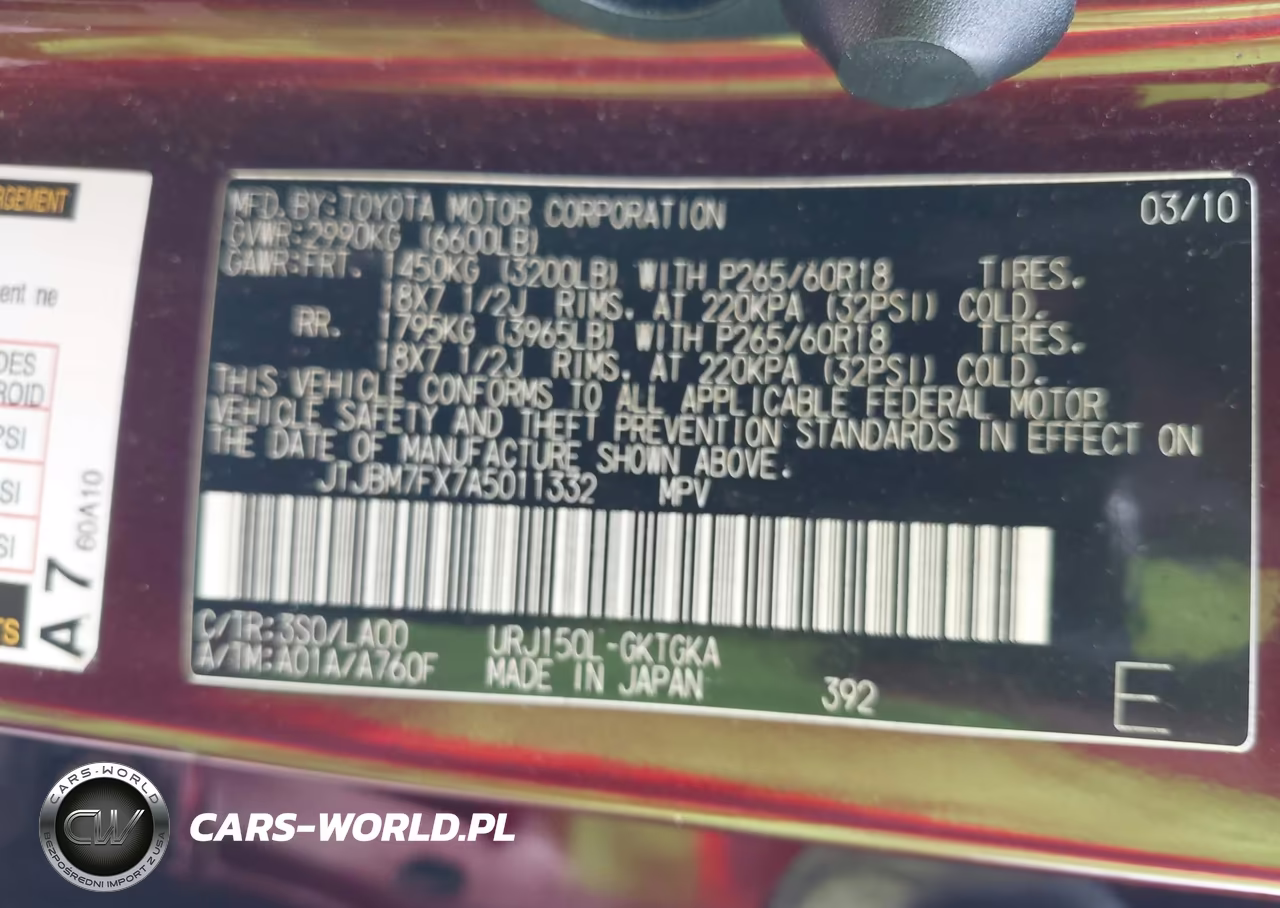 2010 Lexus Gx 460 VIN:JTJBM7FX7A5011332 - 9