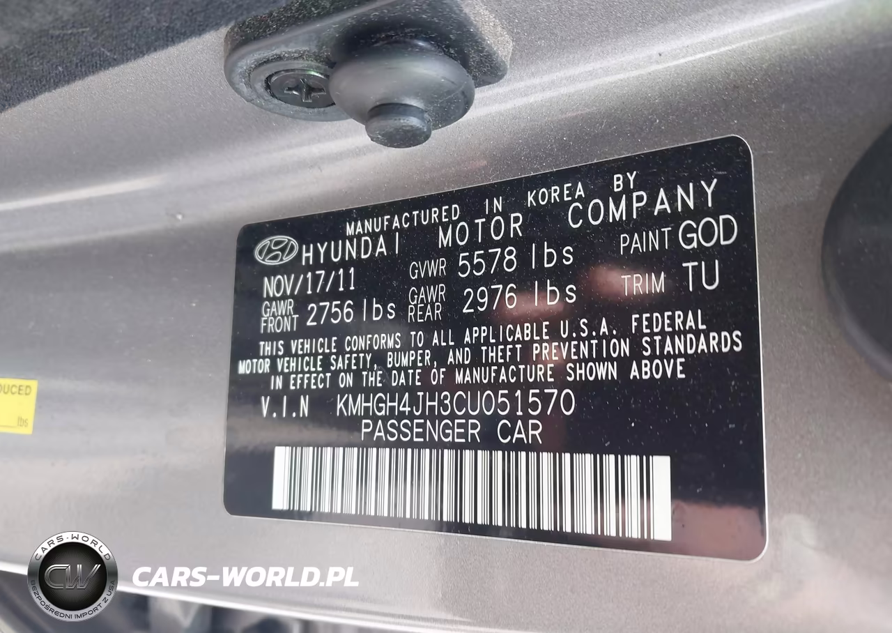 2012 Hyundai Equus Signature VIN:KMHGH4JH3CU051570 - 9