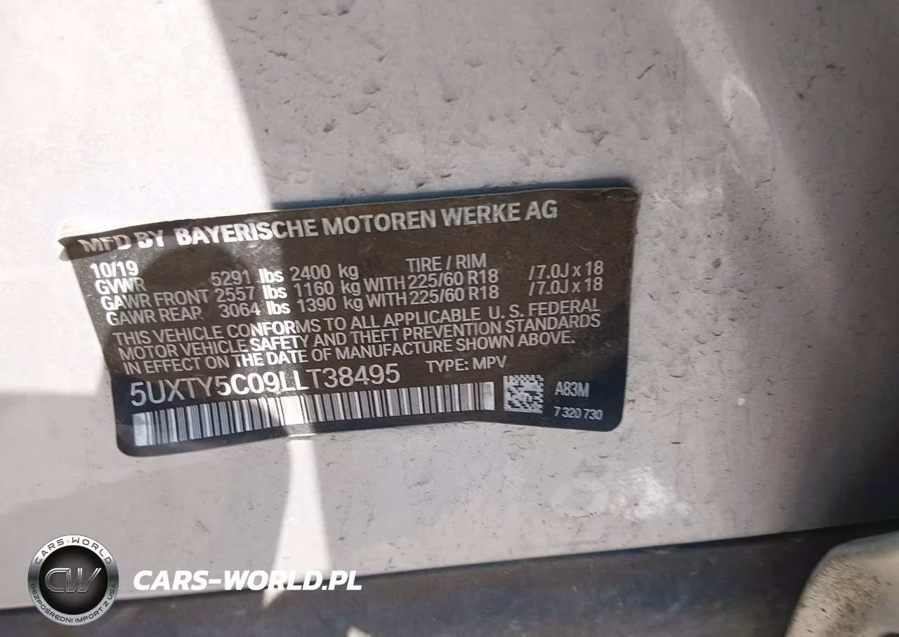 2020 BMW X3 xDrive30I VIN:5UXTY5C09LLT38495 - 9