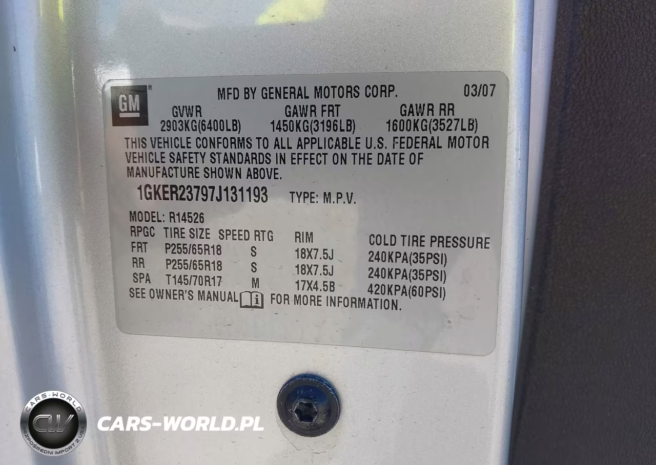 2007 GMC Acadia Slt VIN:1GKER23797J131193 - 9