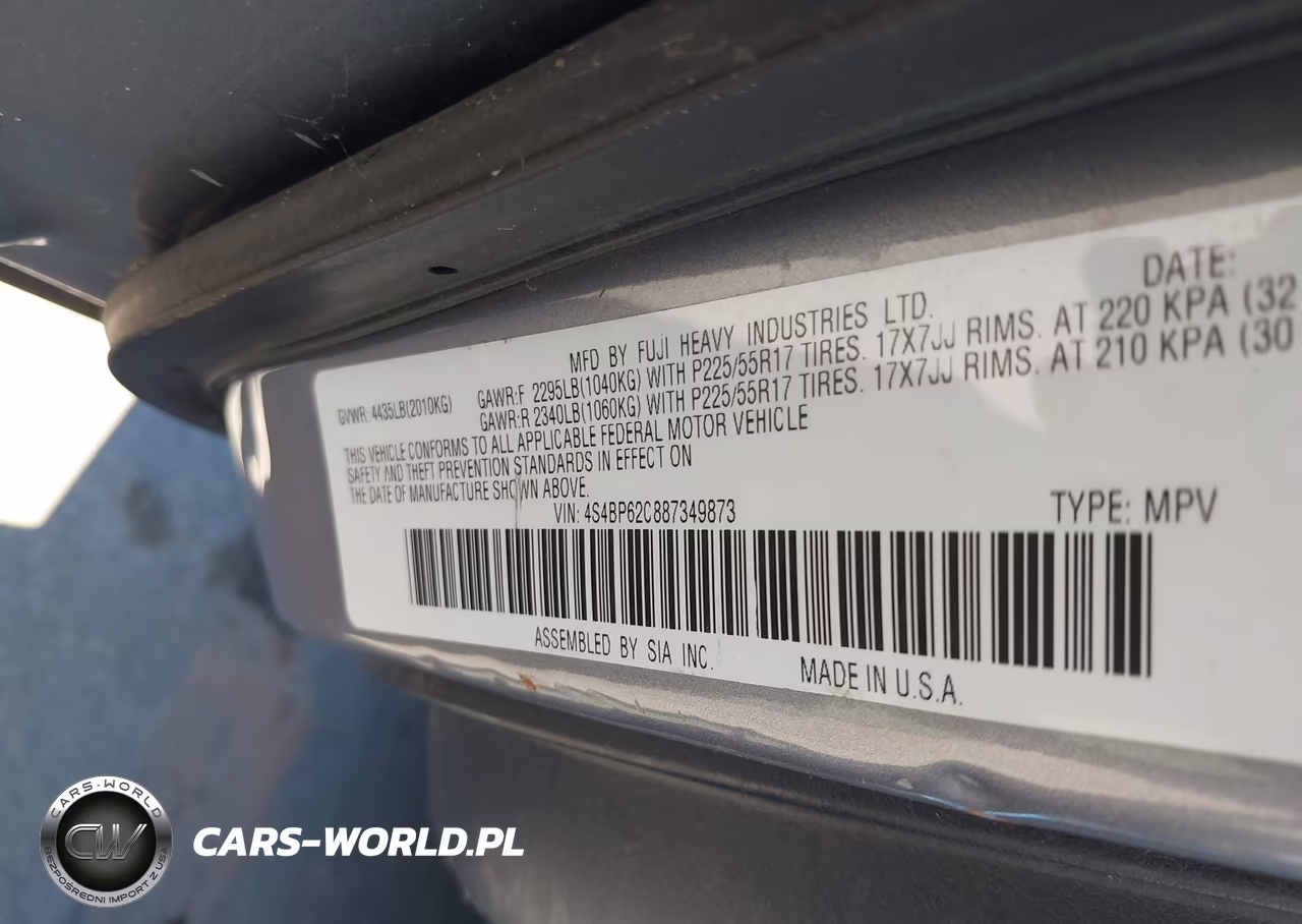 2008 Subaru Outback (Natl) Ltd-Ltd Ll Bean W-Nav-Ltd Ll Bean W-Nav-Vdc-Ltd W-Vdc VIN:4S4BP62C887349873 - 9
